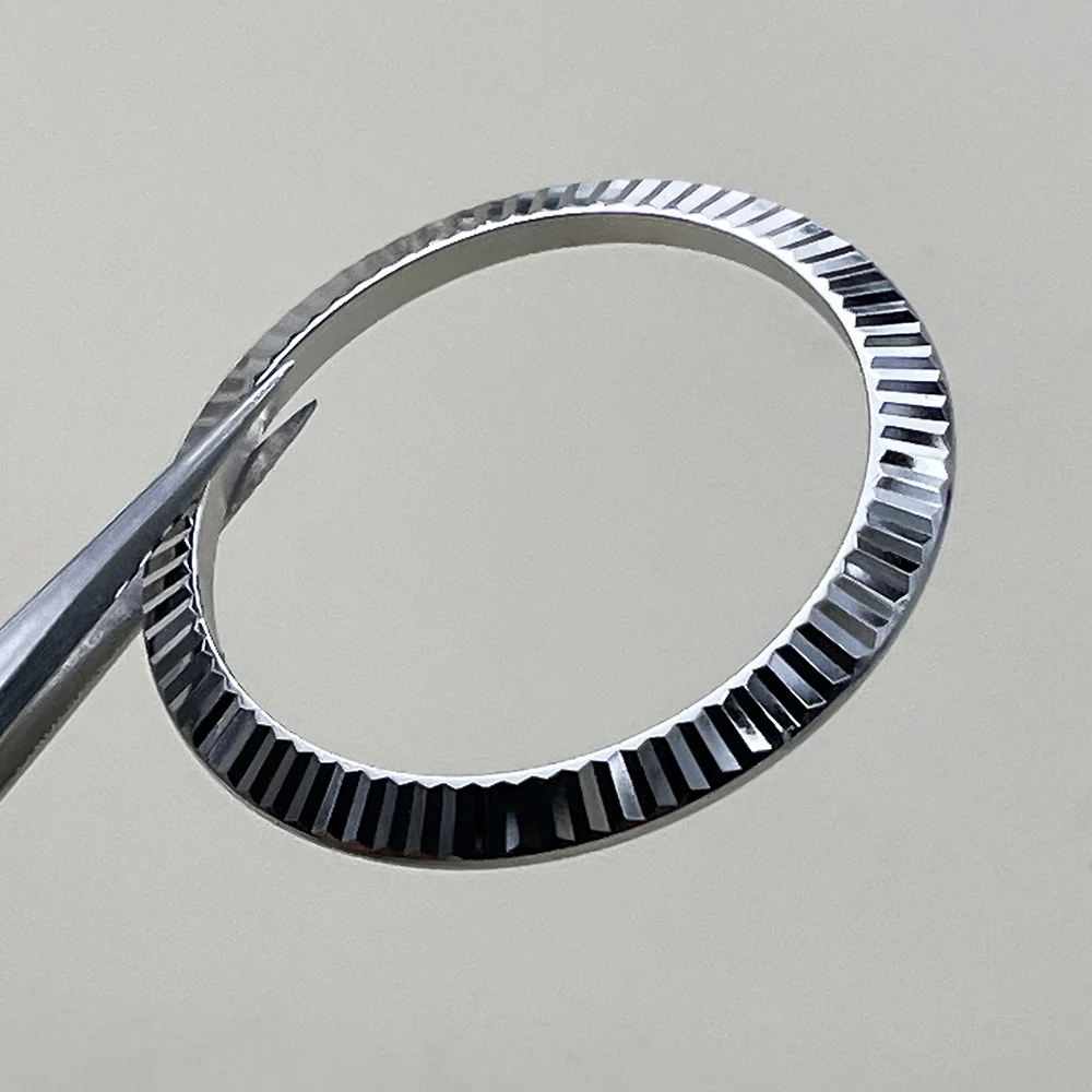Slope Gold/Silver Watch Repair Parts Steel Fluted Bezel Case Top Ring Pad Insert for Rlx Date-just Watch