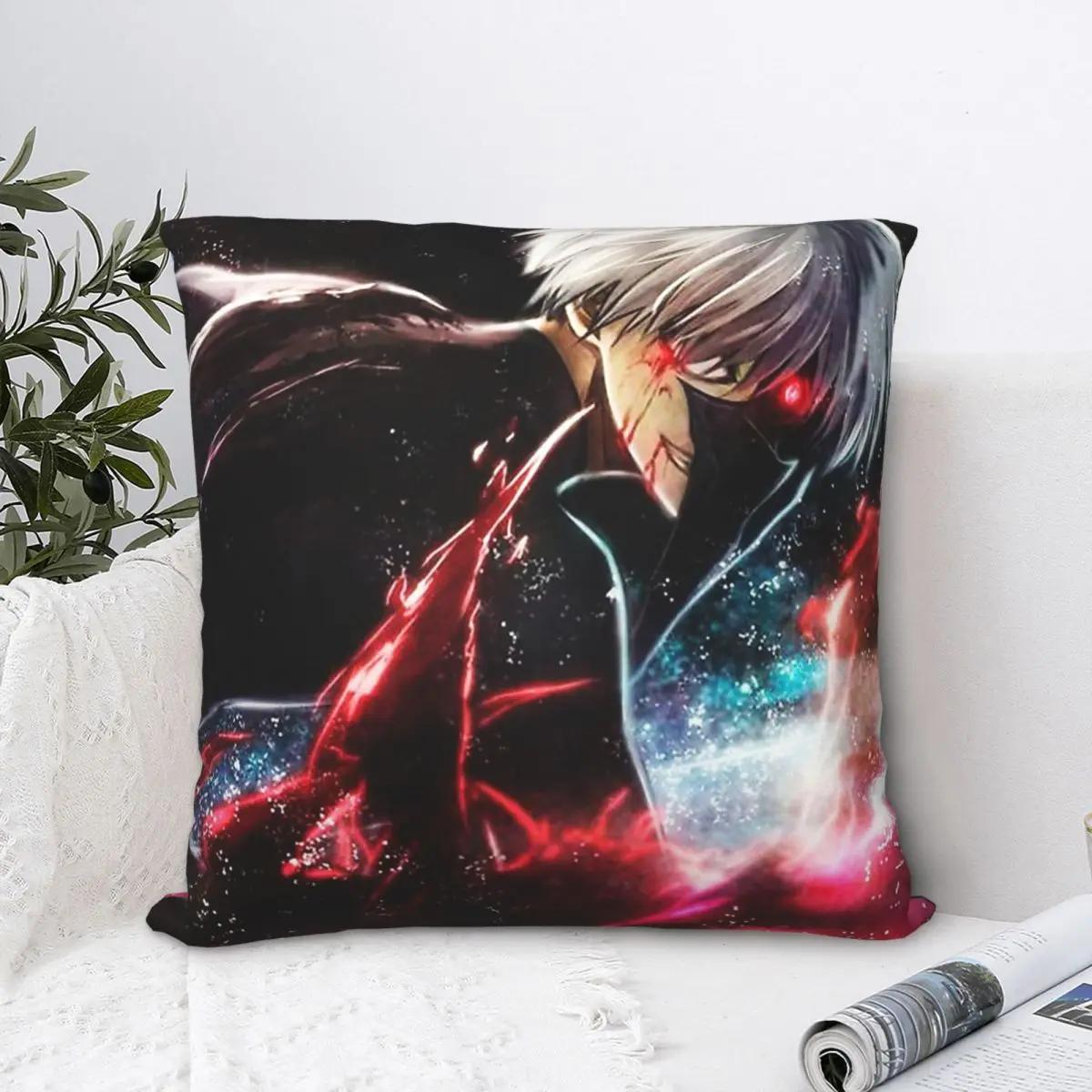 

Handsome Hug Pillowcase Tokyo Ghoul Adventure Anime Backpack Cushion Home DIY Printed Chair Coussin Covers Decorative