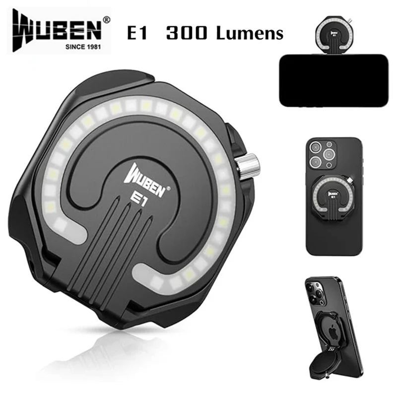 WUBEN E1 светильник для селфи EDC мини-фонарик 300 люмен перезаряжаемый портативный