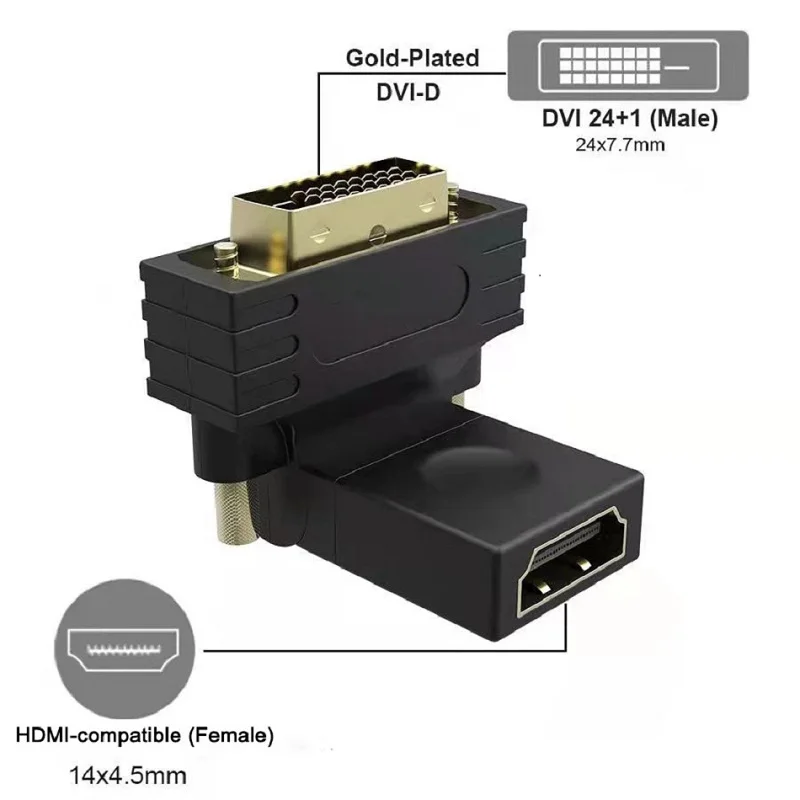 HD 1080P DVI в HDMI-совместимый внешний разветвитель для HDTV LCD конвертер Папа-мама PC 90 180
