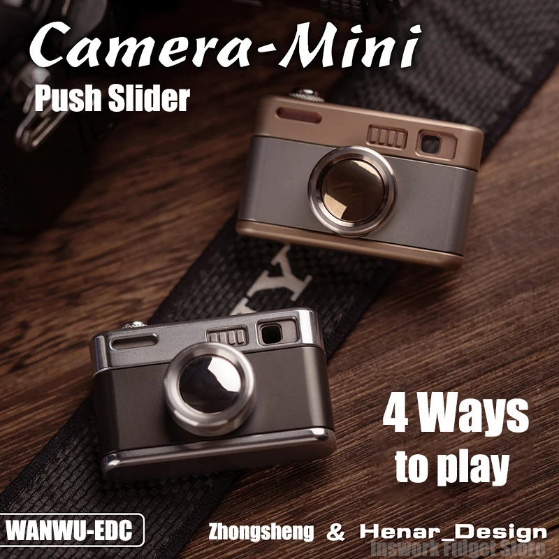 Enlarge WANWU EDC Mini Camera Fidget Push Slider Button Seesaw Original Metal Magnetic Adult Anti Stress Toy