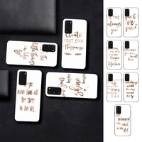 simple english word phrase inspirational phone case for samsung s10 21 20 9 8 plus lite s20 ultra 7edge
