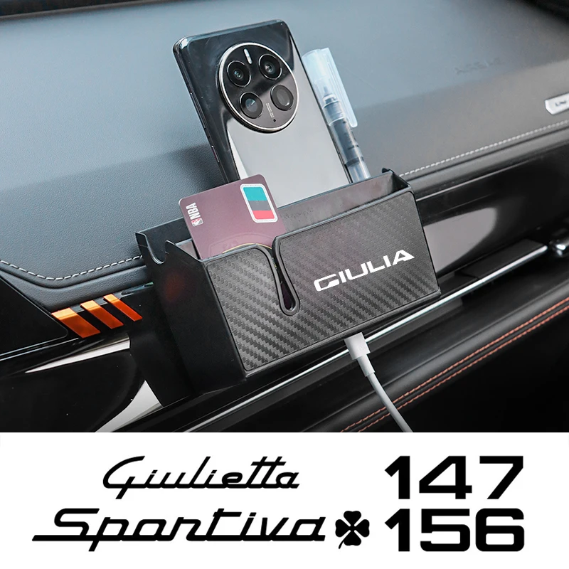 

For Alfa Romeo 159 147 Giulietta Stelvio 4C MITO 156 Giulia Multifunctional Car Storage Box Phone Holder car styling accessories