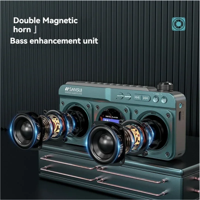 Портативный FM-радиоприемник SANSUI F28 MP3 плеер уличная карта беспроводные