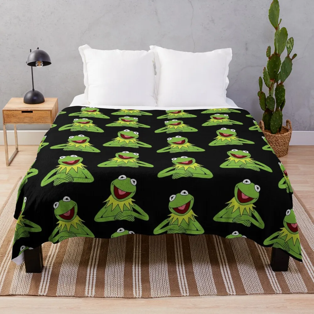 

Kermit плед-одеяло с рисунком лягушки, очень большое плед, плед-одеяло, вязаное одеяло