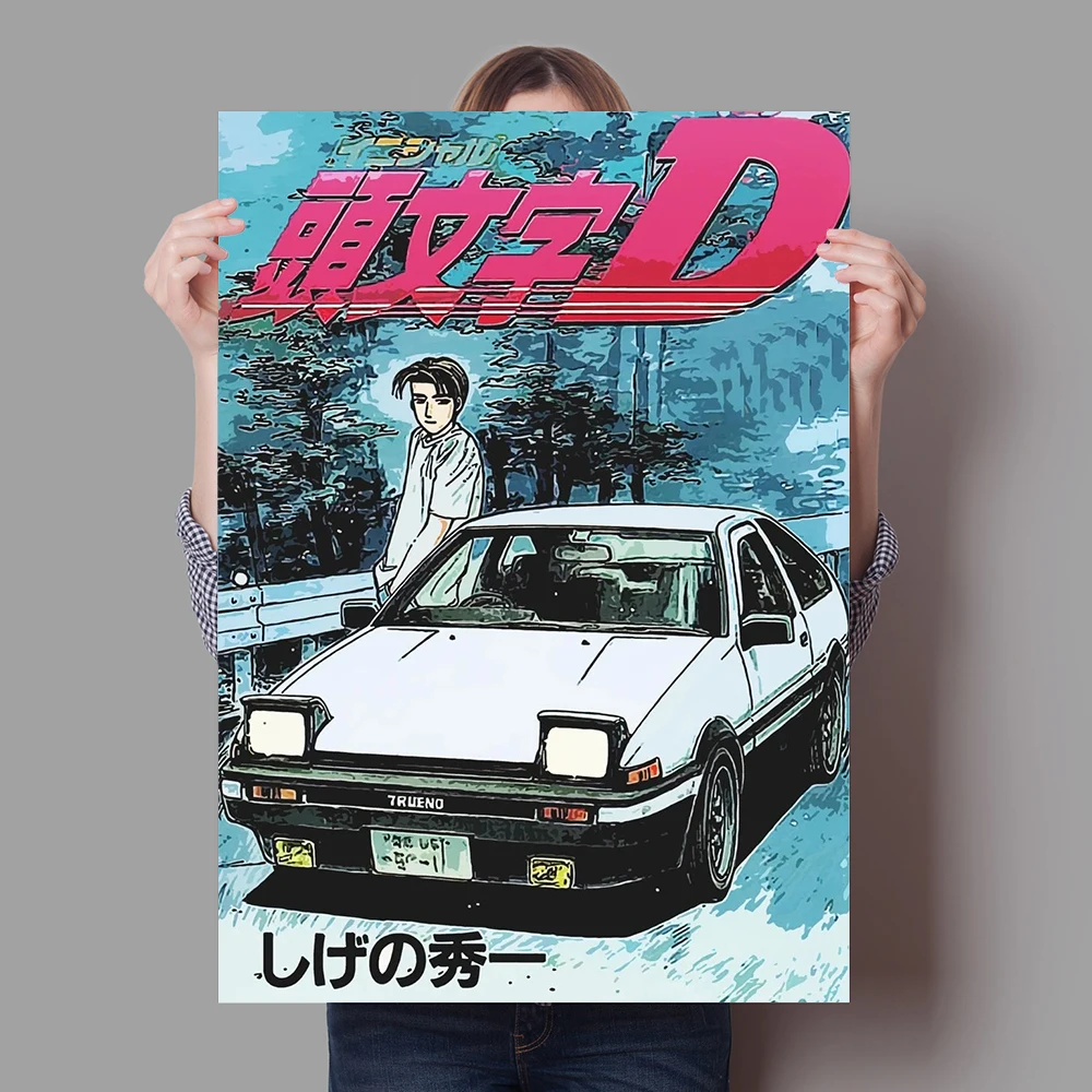 Poster Initial D Racing Ae86 Kartina Na Holste Chernaya Belaya Kartina Na Stenu Domashnij Dekor Dlya Gostinoj Spalni Podarki Dlya Fanatov Dom I Sad Aliekspress