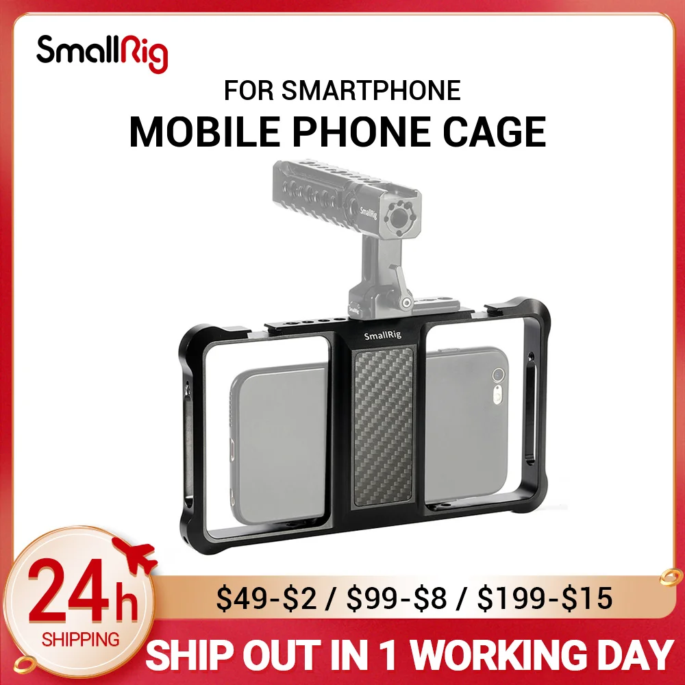 

SmallRig Standard Universal Mobile Phone Cage Mobile Phone Holder For Vlogging Vlog Video Rig 2391