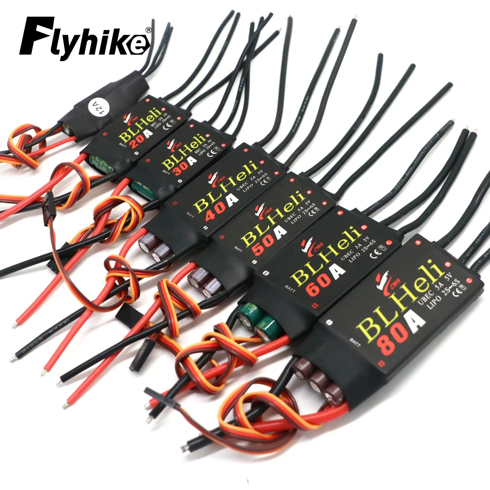 Enlarge BLHeli Brushless ESC 12A 20A 30A 40A 50A 60A 80A with UBEC for Quadcopter Aircraft Model Fixed Wing Multi-axis Toys Parts