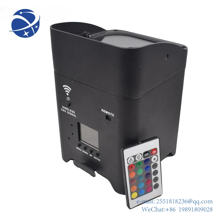 

YYHC Wedding Rechargeable DMX Wireless Battery Powered 6in1 RGBWAUV 12*18w LED Flat Par Light with IR Controller