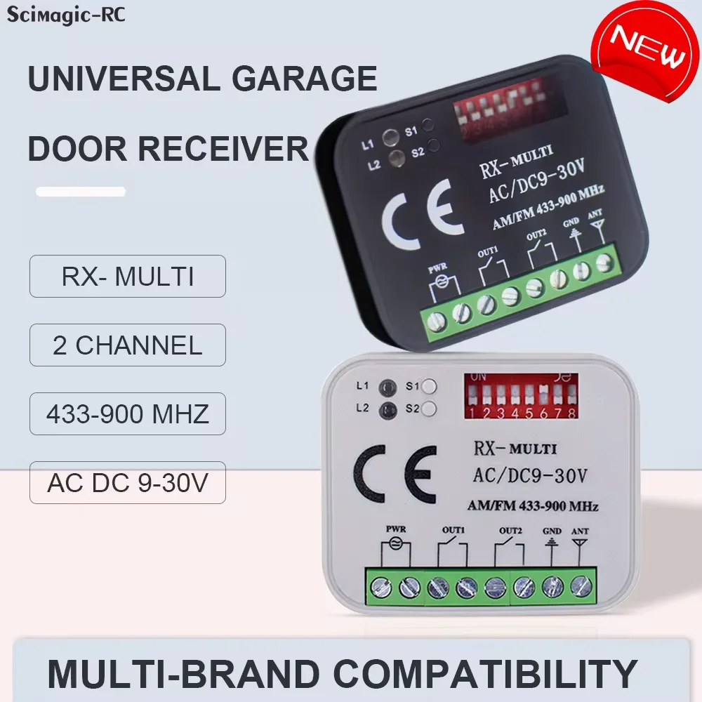 Φ приемник переключателя дистанционного управления AC/DC 9V-30V 2CH 300MHz до 868MHz 433MHz