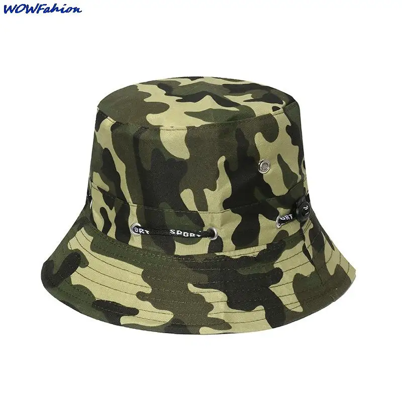 

Camouflage Bucket Hat For Men Women Unisex Beach Sun Hats Street Headwear Fisherman Outdoor Cap Panama Adjustable Travel CapsHat