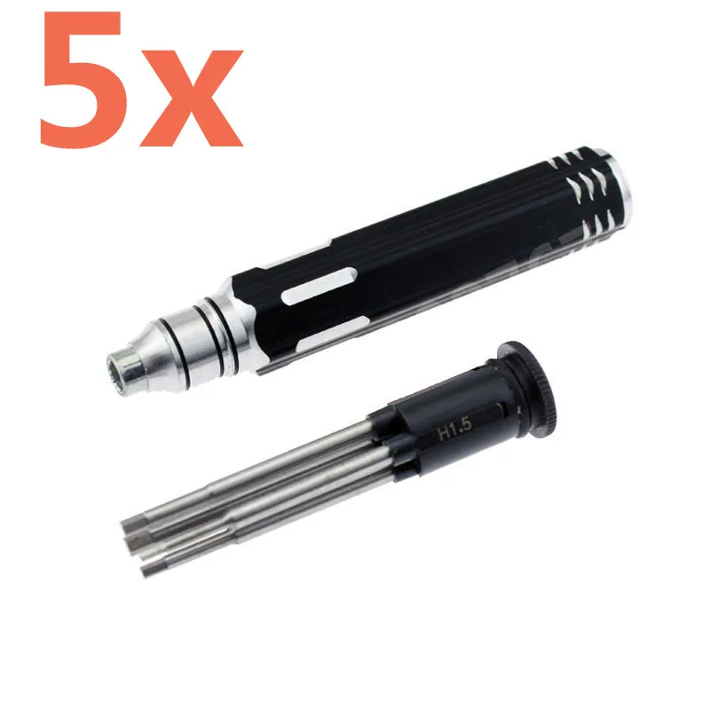 

5Sets Steel Portable Tools 4 in 1 Hex Screwdriver 1.5mm 2.0mm 2.5mm 3.0mm Mini RC Helicopter Plane Boat RC Car Quadcopter