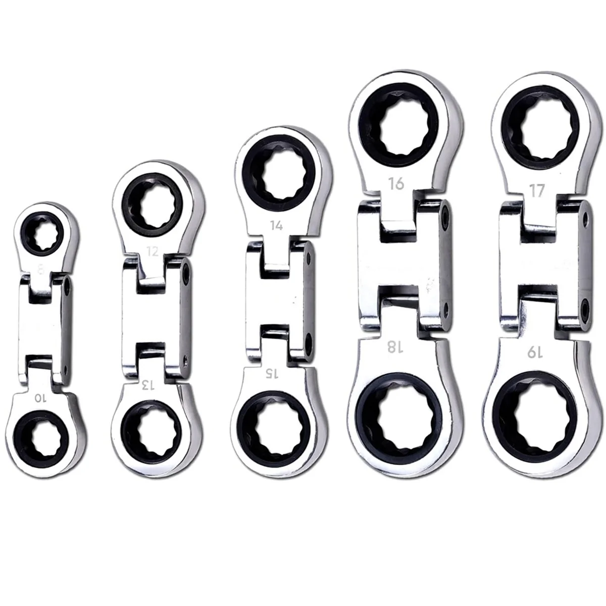 Набор комбинированных ключей с гибкой головкой и трещоткой 5 предметов