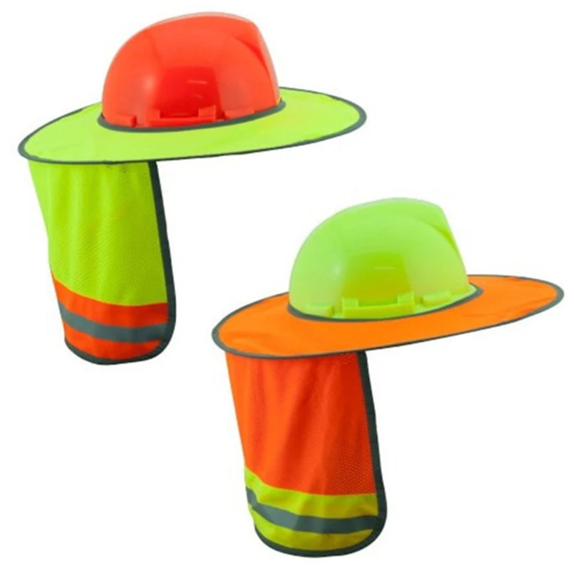 

Hard Hat Full Brim for Sun Shade Sunshield Mesh with Reflective Strip for Welder
