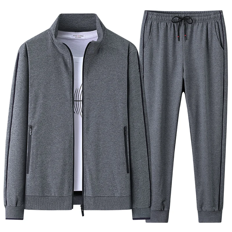 

2022 New Suit Men's Spring and Autumn Leisure Sports Suit Two Piece Cardigan Stand Collar Sweater Suit Comfortable Clothing
