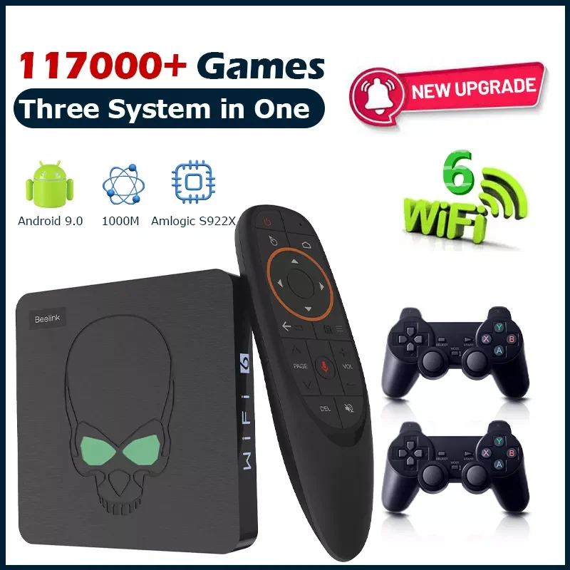 

Video Game Console Beelink Super Console X King For PSP/PS1/SS/DC Android9 TV Box Game Player Wifi6 S922X With 117000 Game