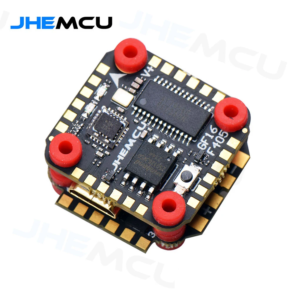

Контроллер полета JHEMCU GF16 Stack F405 ICM42688 W/ OSD AT7456 BLHELI_S 2-4S 13A 4 в 1 ESC Dshot600/300/150 для микродрона FPV