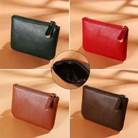 2022 ladies small wallet zipper coin purse for women mini money bags pu leather litchi pattern money change purse key holder