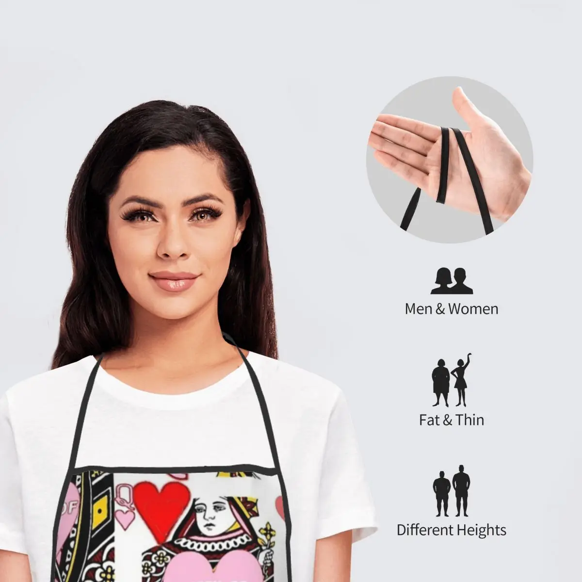 Фартук унисекс розовый Королева сердца для взрослых женщин и мужчин кухонный
