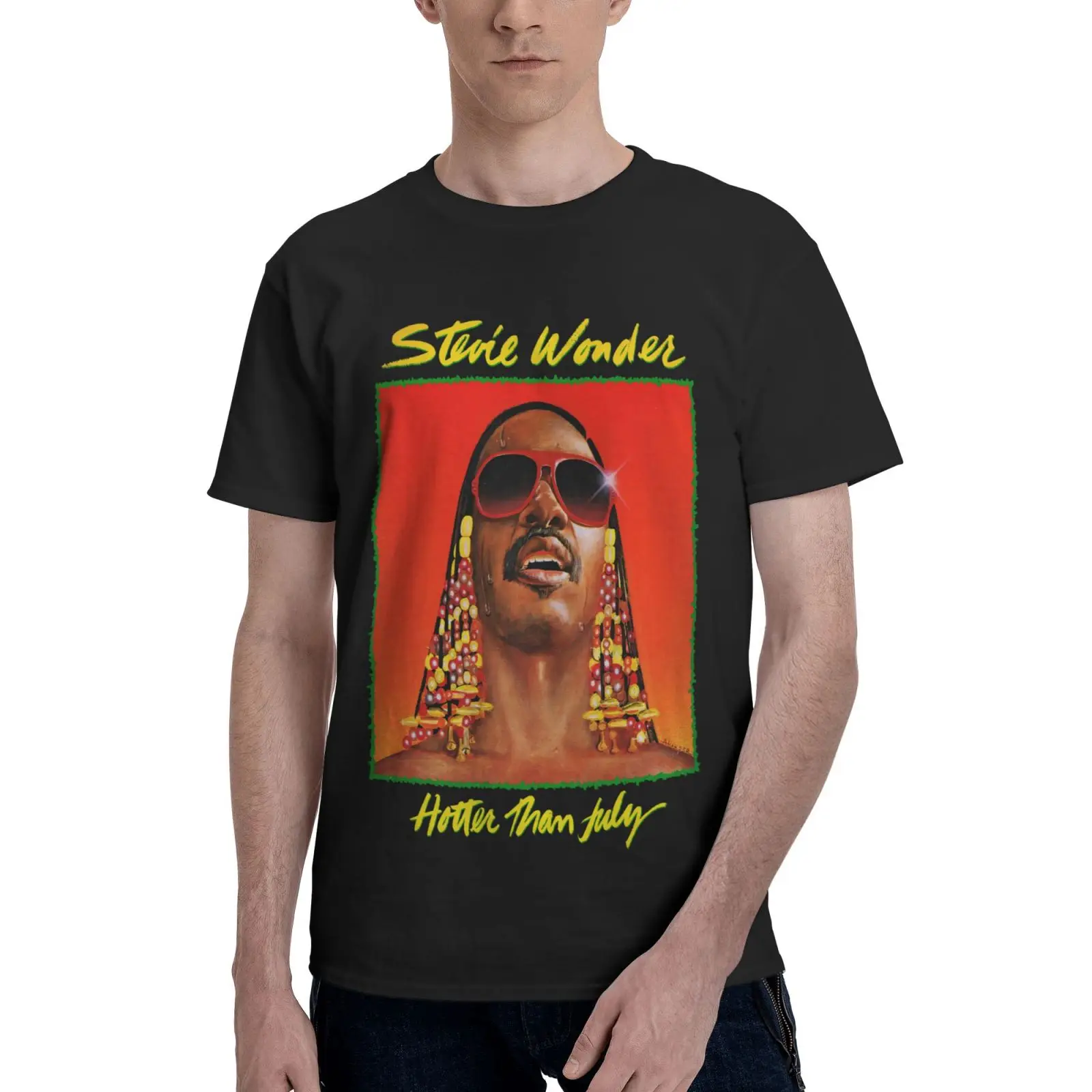 

Stevie Wonder Hotter Than July Album Men T-Shirt Men's Shirts T-Shirt Manga Tops T Shirts Oversize Women's T-Shirt T-Shirt Men