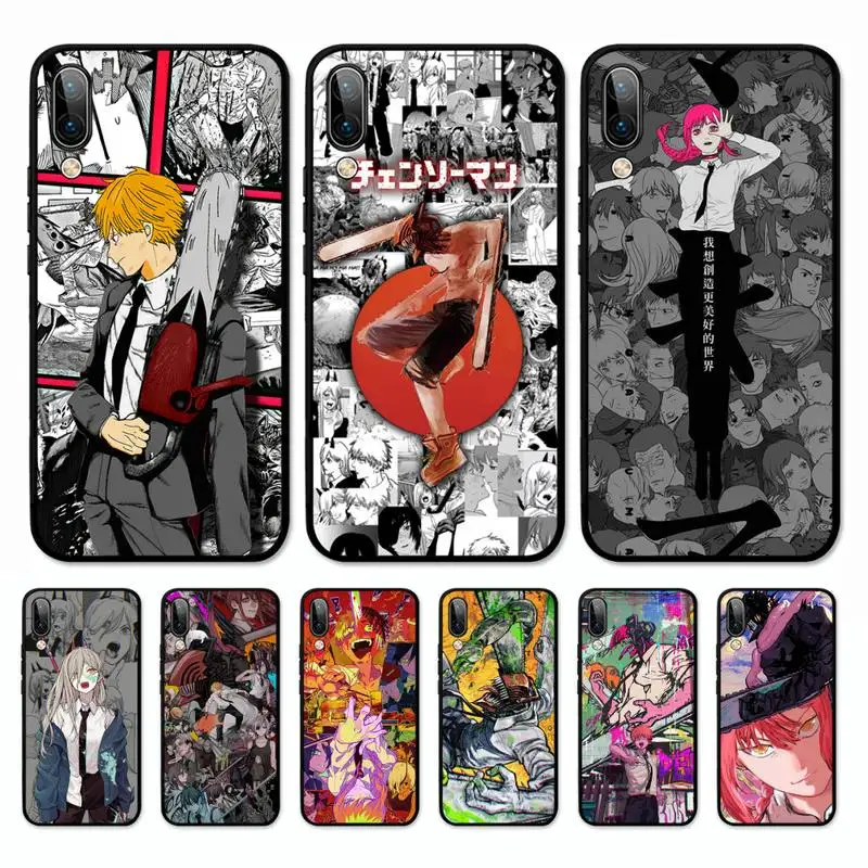 

Cute Cartoon Chainsaw Man Phone Case for Vivo Y91C Y11 17 19 17 67 81 Oppo A9 2020 Realme c3