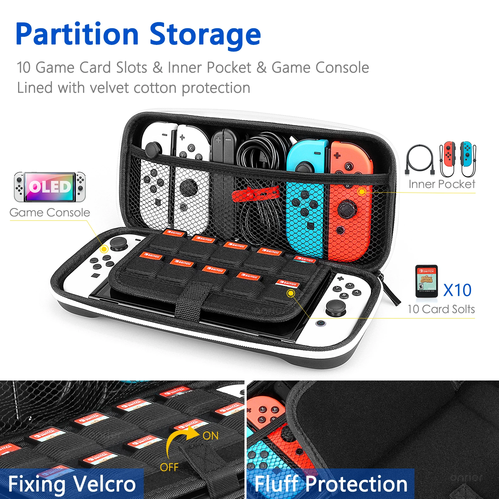 Сумка для переноски Onrier Nintendo Switch OLED чехол Защитная крышка 2 шт. стеклянная пленка