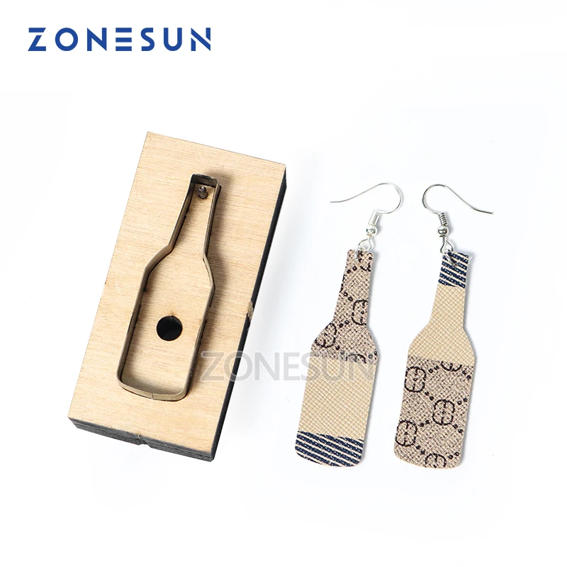 

ZONESUN Custom Beer Bottle Leather Earring Paper Cutting Die Tool For Die Cutting Machine DIY Punching Clicker Steel Rule Die