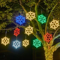 snowflake star takraw outdoor hanging lights christmas led light string fairy garland for weddig home garden tree decoration