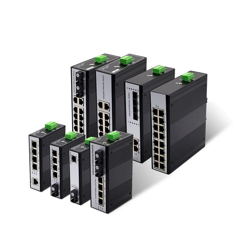Фото Хит продаж: промышленный медиаконвертер SC-RJ45, 100 Мбит/с, 2SC, 8RJ45, Ethernet, DIN-рейка, оптоволоконный медиаконвертер, 20 км. №2