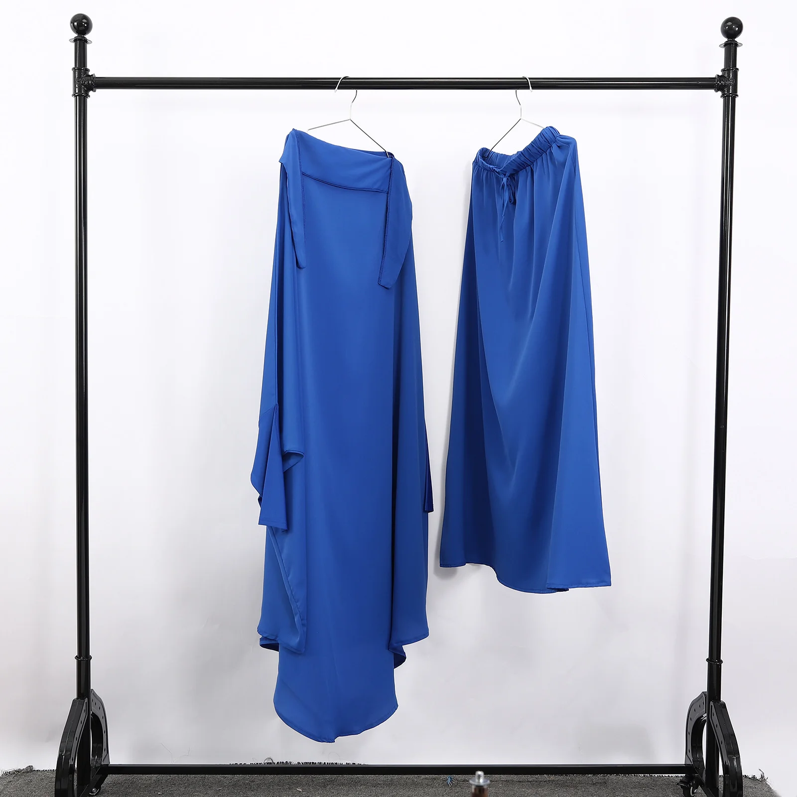 Eid Hooded Muslim Women Overhead Hijab Two Piece Dress Skirt Prayer Garment Jilbab Abaya Long Khimar Ramadan Full Cover Clothing