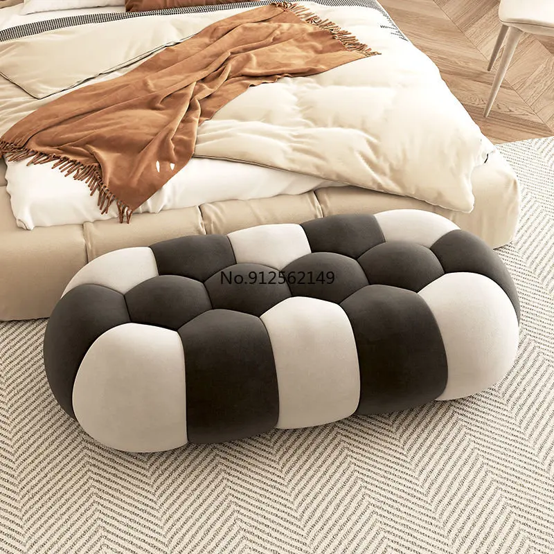 

New Italian style bedroom bed end stool bedside bench light luxury living room hotel long sofa cloakroom furniture living room