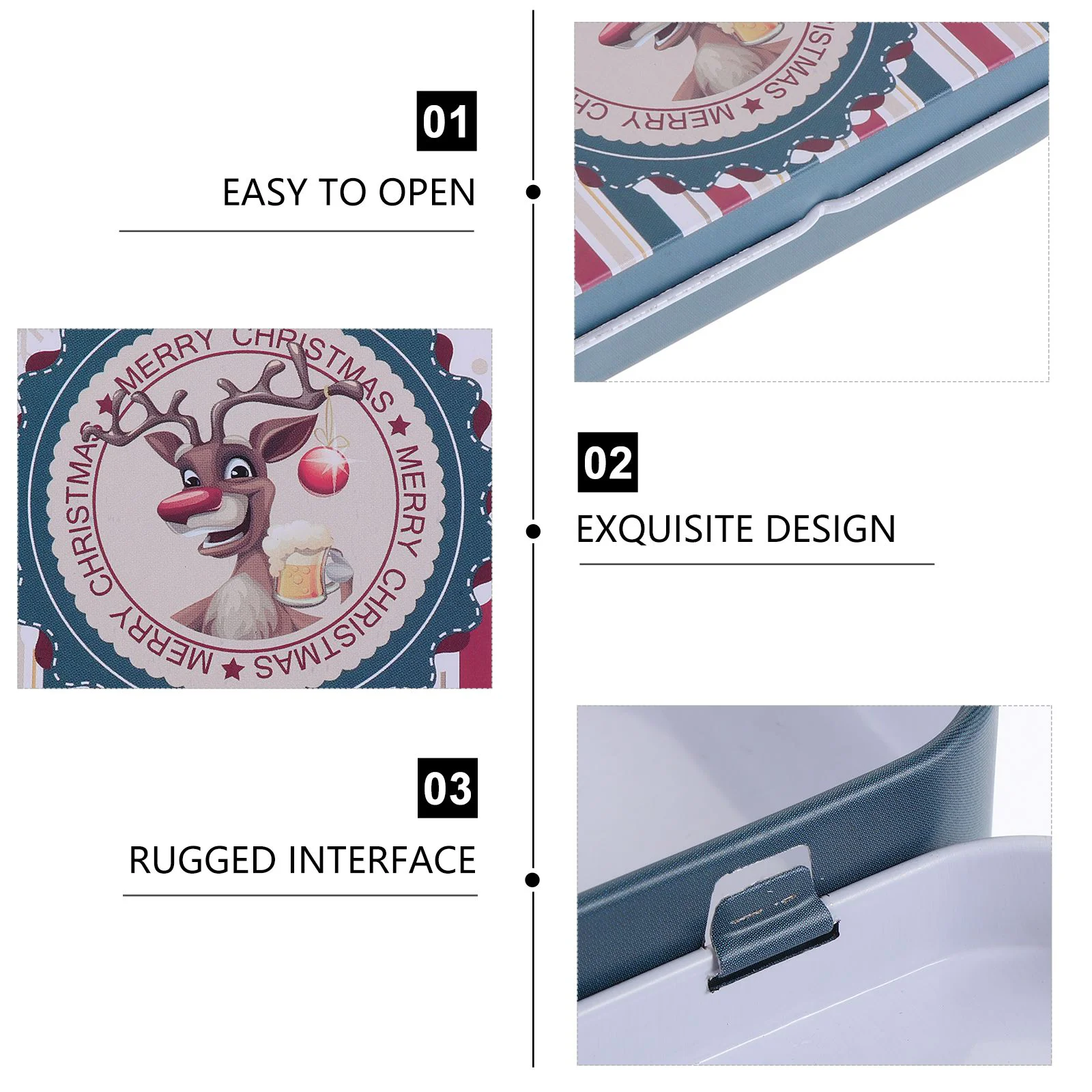 

Christmas Box Gift Tin Candystoragecookie Jar Favor Decorsanta Can Wrapping Holder Boxeselk Container Holders Treat Tins Metal