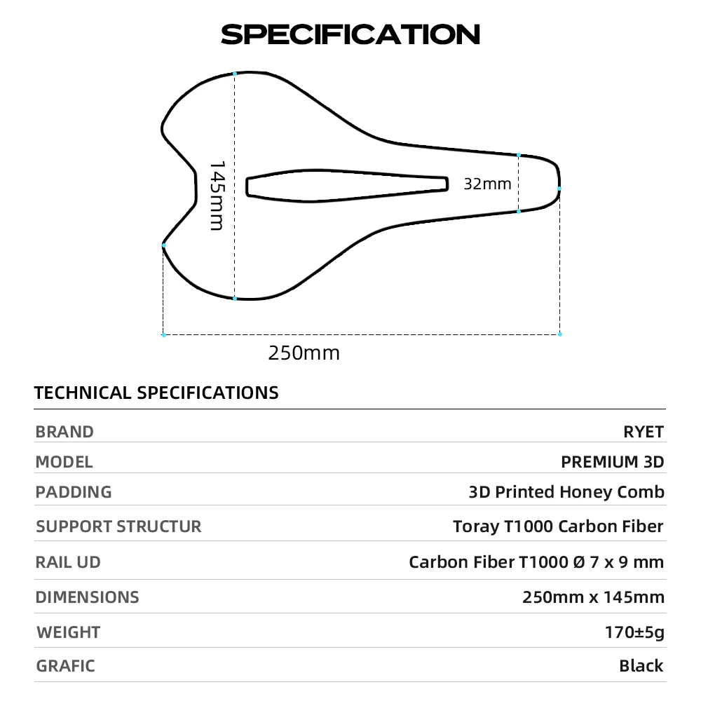 Велосипедное Седло Унисекс Из Углеродного Волокна С 3d-принтом Сверхлегкое