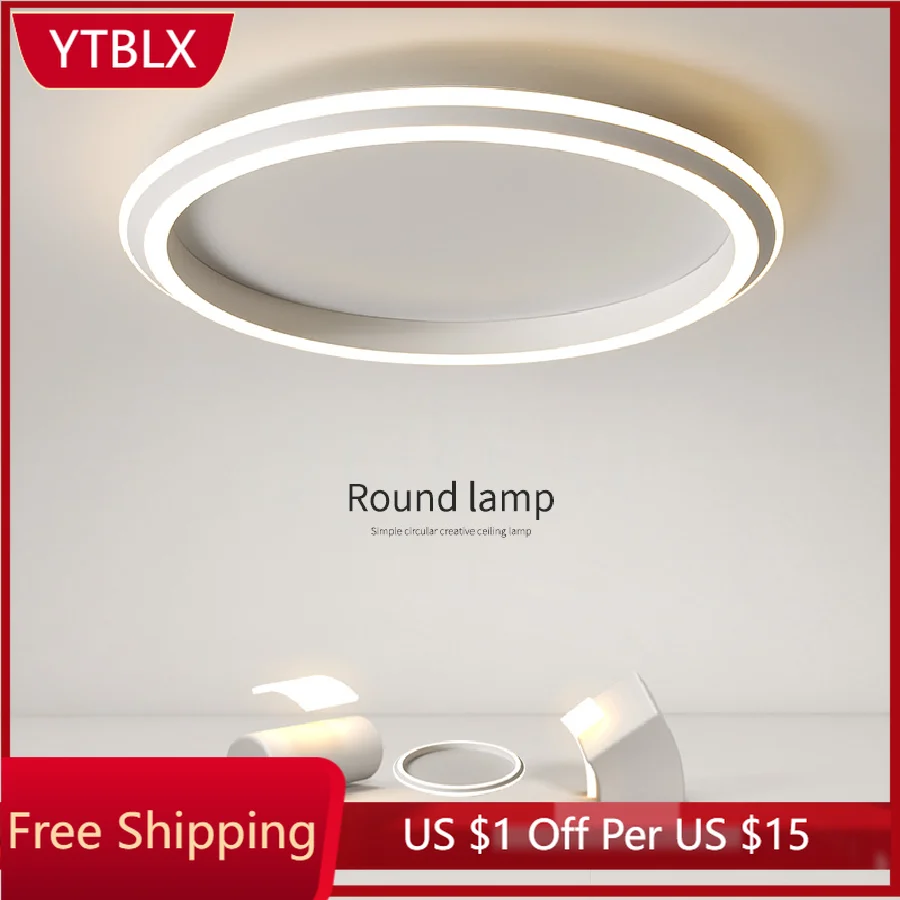 

Круглый потолочный светильник NEO Gleam s для студенческой спальни, светодиодный потолочный светильник AC110-220V, современный потолочный светильн...