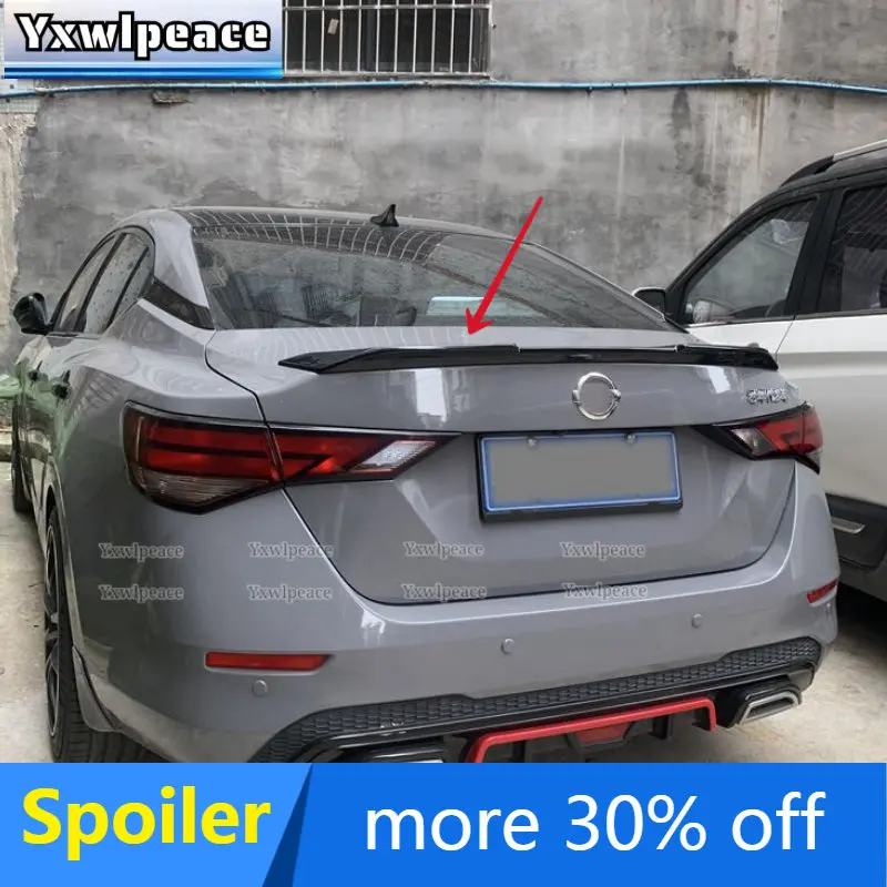 

For Nissan Sentra Sylphy 2020 2021 2022 ABS Plastic Car Spoiler Trim Unpainted Color Rear Trunk Spoiler Car Accessories