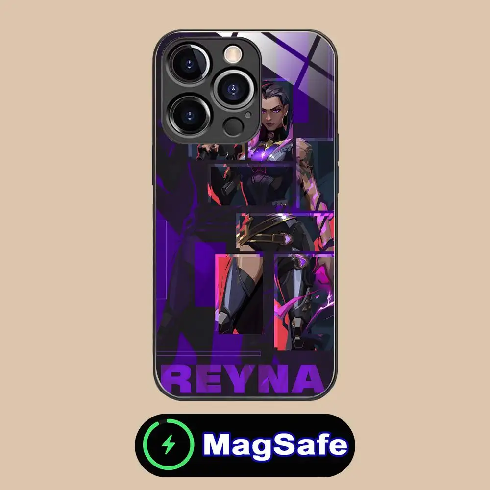 Game Valorant Reyna Phone Case for iPhone 16 15 14 13 12 11 Pro Max Plus Mini MagSafe Wireless Charging Glass Cellphones Pretty (art.: 3920cef864731) - 3920cef864731