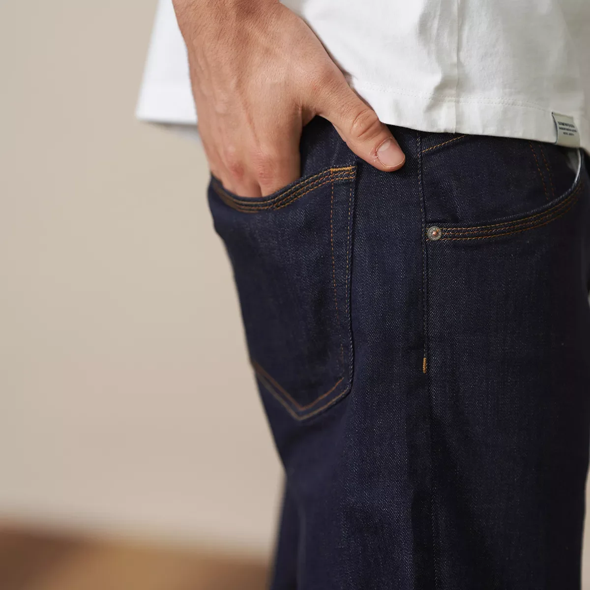 Original Blue Comfortable Tapered Jeans Men Elastic Denim Trousers Plus Size Brand Clothing 2022 Spring Summer New