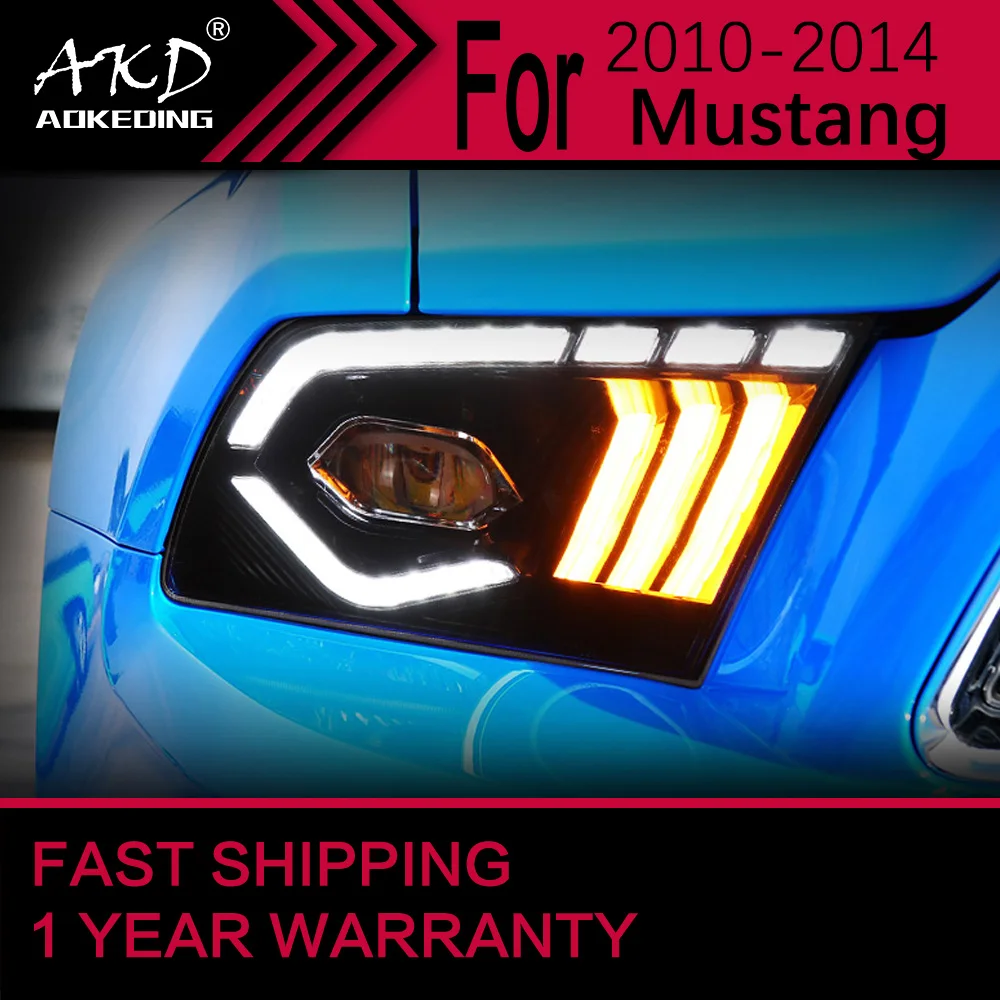 

Автомобильные фары для Ford Mustang светодиодный, передняя фара 2010-2014 Mustang, передняя фара Drl, Проекционные линзы, автомобильные аксессуары