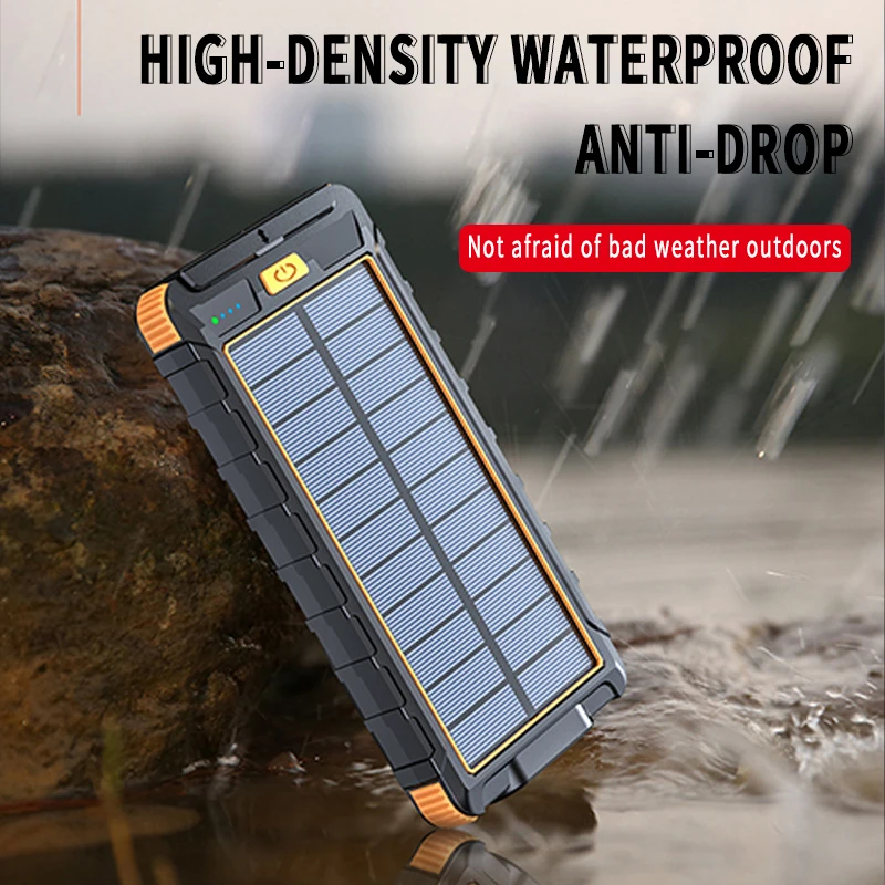 Solar Power Bank 80000mAh High Capacity Portable Charger Waterproof Fast Charging External Battery Flashlight For Xiaomi iPhone