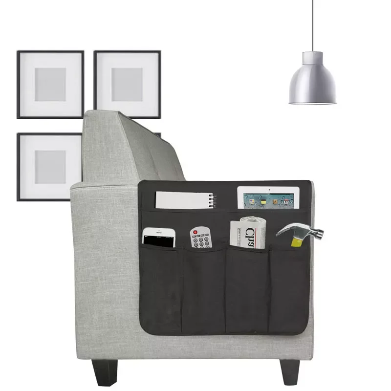 

2022Bedside Storage Bag Pouch Bag Sofa Bed Rest 5 Pocket Organizer Couch Remote Control Storage Bag Magazine Sundries Storage Ba