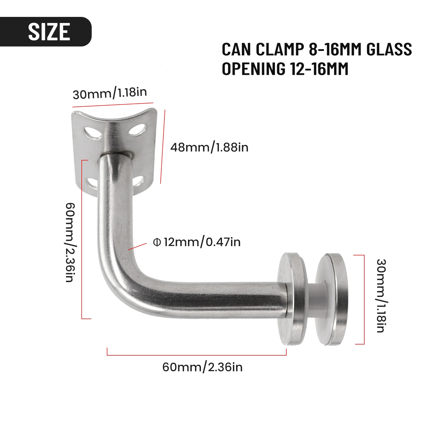

Brackets Stair Handrail 60 Mm X 60 Mm Bannister Bracket Hand Rail Stainless Steel Stair Handrail Strong Wall Support