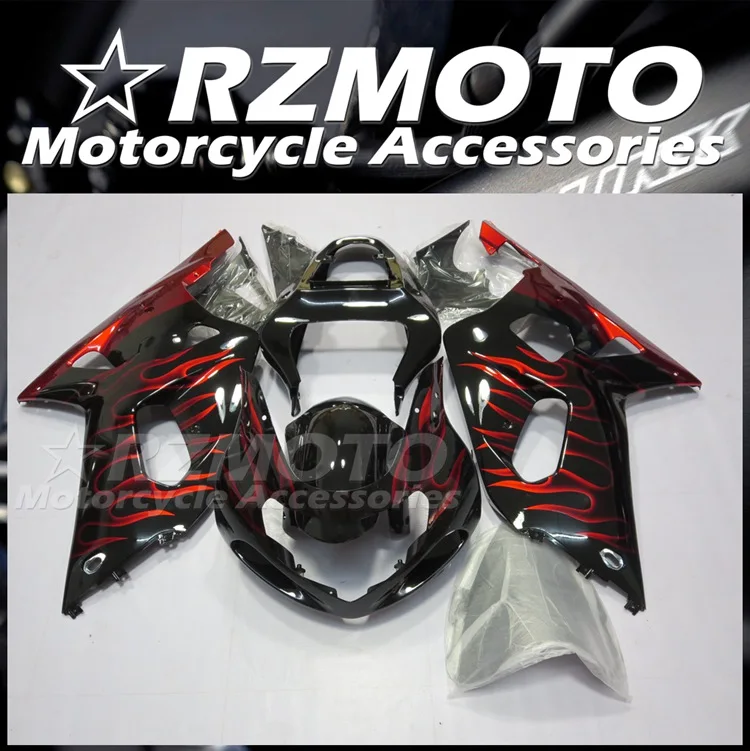 

4 подарка, новый комплект обтекателей для мотоцикла из АБС-пластика, подходит для Suzuki GSX-R 600 750 K1 2001 2002 01 02 03, кузов с красным пламенем