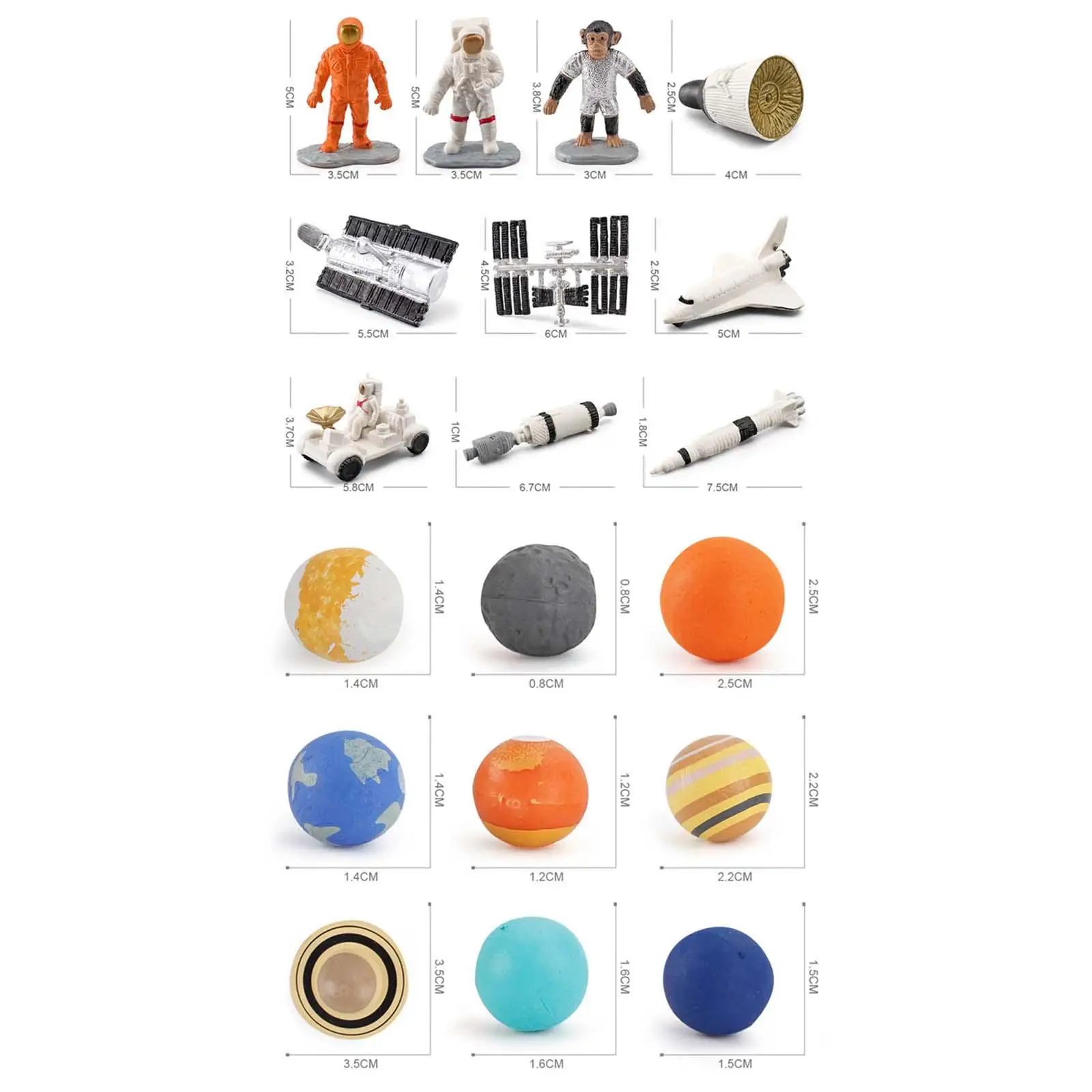 

Miniature Astronaut Model Ornaments Party Favors Collection Dioramas for Pretend Play Themed Party Teenagers Adult Kids Children
