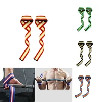 1 pair grip non slip elastic fitness bodybuilding fitness wristbands gym lifting straps wrist straps weight lifting