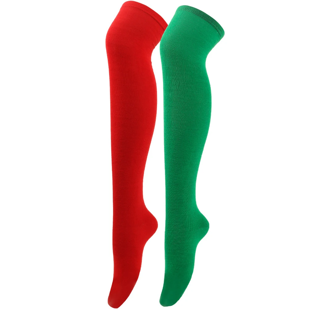 Chiristmas Women Stocking Candy Color Long Socks Warm Thigh High Overknee Decor Navidad Decoraciones Para El Hogar Christmas