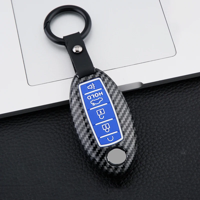 

ABS Carbon fiber 5 Button Car Key Case Cover For Nissan Patrol Y62 Altima Maxima Infiniti FX G37 Q60 QX50 QX70 Remote Fob Cover