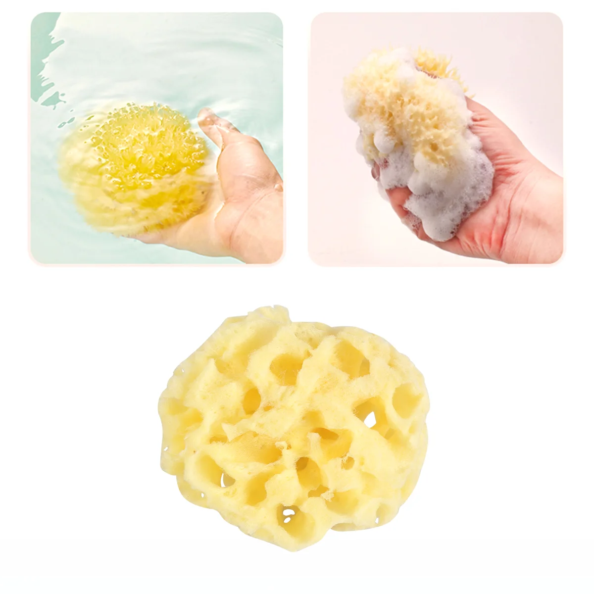

1PC Bath Sponge Greek Natural Seaweed Sponge Honeycomb Wash Face Baby Bath Sponge Gold Cotton Shower Supplies Soap Exfoliator