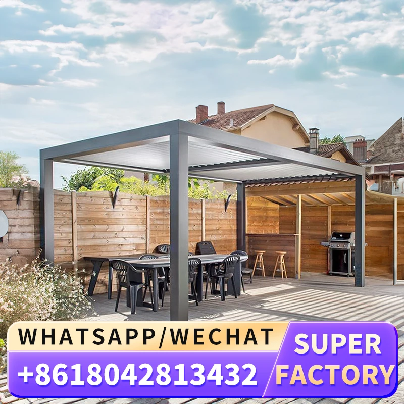 Водонепроницаемый современный навес для сада стальной бассейн биоклиматические