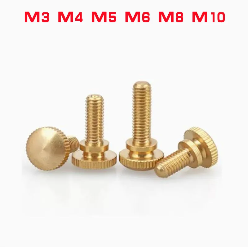 

Brass Steps High Head Knurled Hand Screw Double Layer Computer Case Bolts Pure Copper M3 M4 M5 M6 M8 M10