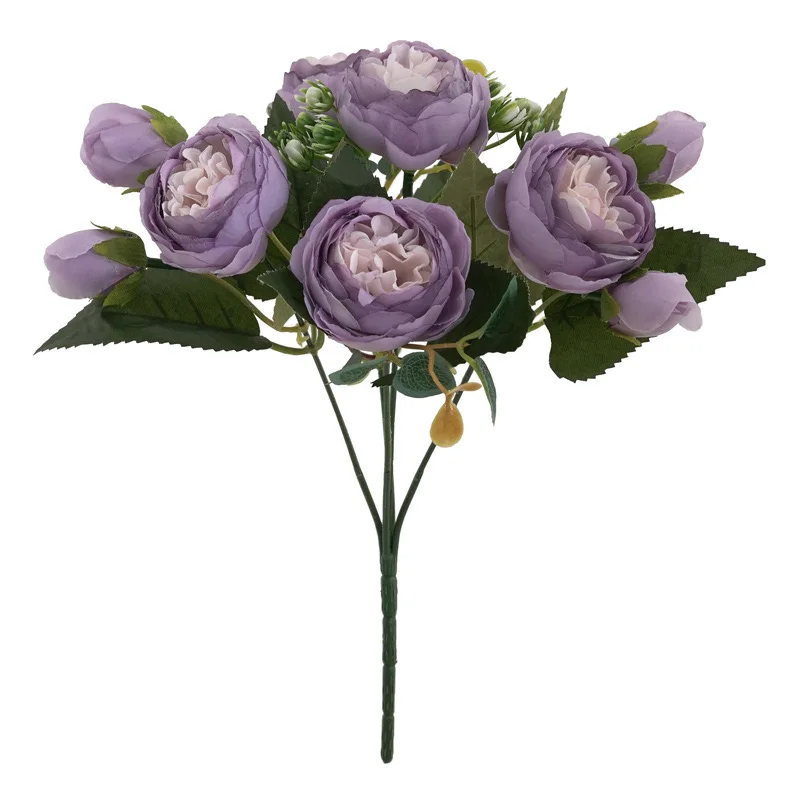 Высококачественные букеты из 9 букетов розы Venus шелковые искусственные цветы
